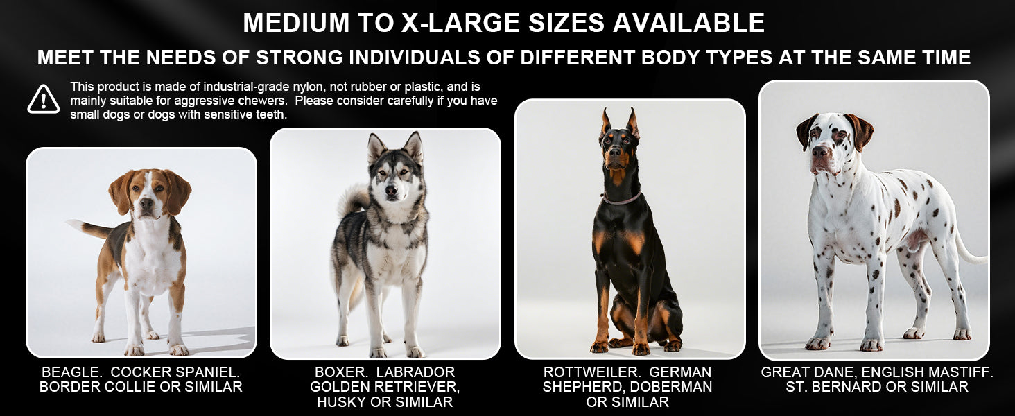 4-Pack Indestructible Chew Toys for Extra-Large Dogs - Aggressive Chewers, Durable Nylon Bone, Heavy Duty Long-Lasting Dog Toys for Large Breed & Strong Chewers